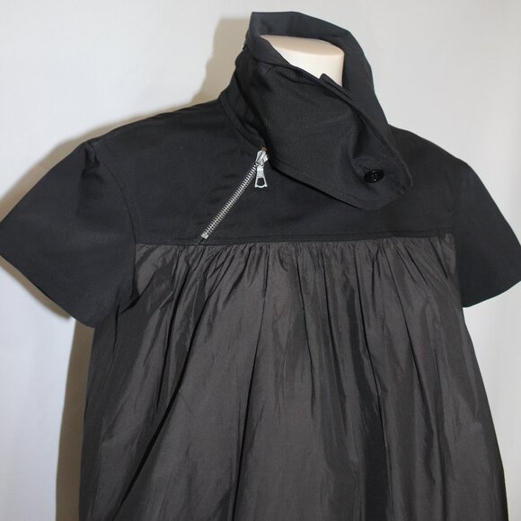 Dries Van Noten Brown Black zip 1 button short sleeve top size 36 /s/m - Picture 2 of 10
